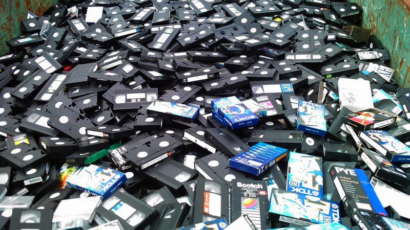 'VHS cassettes were an inexpensive way to distribute straight-to-video movie releases.' Photo © Rob Pearce, licensed under CC BY 2.0 and adapted from the original.